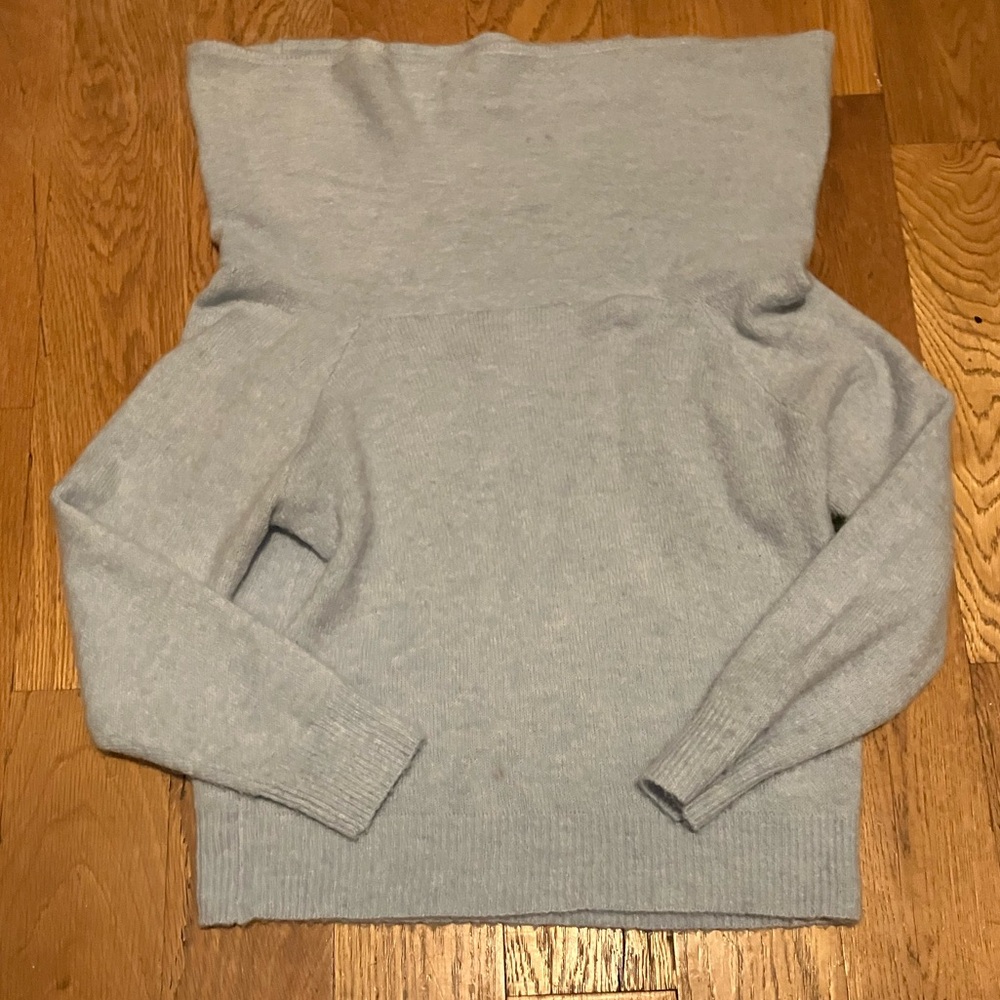 Divided H&M Off the Shoulder Sweater Light Blue Women's S Small Alpaca Blend